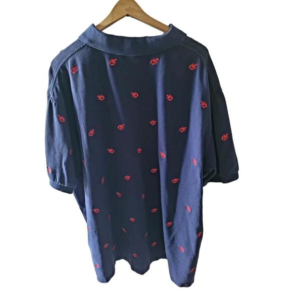 Polo Ralph Lauren Vintage Lobster Embroidered Polo Shirt Navy and Red Size 3XB